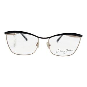 Sean John Womens Shiny Gold & Black Enamel Eyeglasses Frame 56-17-140